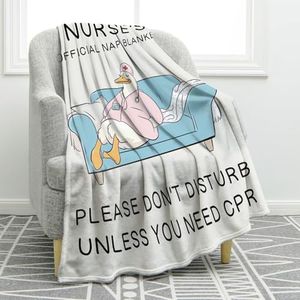 Jekeno Funny Nurse Duck Blanket Gifts for Women Men Nurses Practitioner Appreciation Week Nursing Students Graduation Birthday Soft Cozy Cute Nurse Duck Official Nap Throw 50"x60"