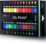 Oil Paint Set, Ohuhu 24 Color Oil-Based Artists Paints Tubes Oil Painting Set, 12ml x 24 Tubes, For Art Class, Beginner, Students, Art Gift Choice for DIY Art Gift