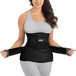EASEFIT 3 in 1 Postpartum Belly Belt Abdominal Waist and Pelvis Support Slimming Shapewear for Tummy Control and Recovery Adjustable Fit 30 to 46 Inch Polyester and Spandex Black
