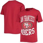 NFL Kids Youth 8-20 Team Color High Stepper Primary Logo Short Sleeve T-Shirt, San Francisco 49ers, 8