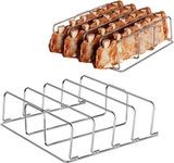 BBQ-PLUS Stainless Steel 304 Rib Rack for Ninja XSKRACKXL Woodfire OG800 and OG900 Series,Heavy Duty BBQ Smoke Rack for Grill and Oven Rib Holder Accessories