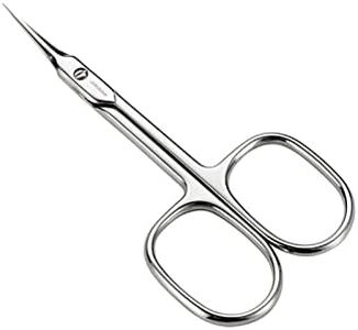 JARVISTAR Extra Fine Small Nail Scissors, Multipurpose Stainless Steel Cuticle Manicure Beauty Pedicure Grooming for Women, Fingernail, Toenail, Eyelash, Eyebrow, Dry Skin, Curved Blade 3.66 Inch