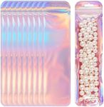 100 Pcs Pen Packaging Bags for Small Business, Resealable Foil Pouch Bag For Pens, Holographic Ziplock Smell Proof Storage Bags for Packaging Lipgloss,Jewelry,Cosmetic,Candy, 2.5x9.4 inch