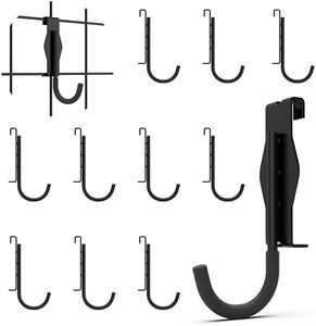 HUHOLE 12 Pack Heavy Duty Gridwall Utility Hooks, J Shape Gridwall Vinyl Coated Metal Hangers, Holds Up to 30 lbs, Fits Standard 3 Inch Grid Panels for Retail Display and Garage Storage