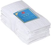 J. Adler Commercial Grade Flour Sack Towels | 100% Natural Cotton, 6 Pack, 18 x 28 Inches, White | Low Lint Kitchen Dish Towel for Exceptional Absorption | Bleach-Safe, Bar Wipe, Tea Towel, Restaurant and Cleaning Towels