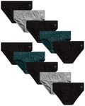 Reebok Men?s Underwear ? Low Rise Briefs with Contour Pouch (10 Pack), Size Medium, Black/Light Grey/Blue