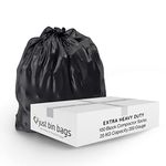 100x Extra Heavy Duty XXL Compactor Sacks - Refuse Sacks | 20kg Capacity- 200 Gauge, 50 Micron Strong Rubbish Dustbin Bags