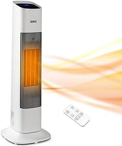 OZAVO Chauffage Céramique Électrique, Radiateur Soufflant Avec Écran LED, Télécommande, Thermostat Réglable, Système de Protection de Sécurité, 65° Oscillant, 3 Modes, Minuterie 12H, 2000W