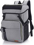 Youngoa Cooler Bag Backpack, 30L Insulated Waterproof Wine/Beer Cooler Bag, Large Thermos Picnic Cooler Lunch Bag Rucksack for Travel/Beach/Hiking/Camping YG035 Light Grey