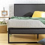 ZINUS Christina 36 cm Upholstered Platform Bed Frame with Headboard | Wood Slat Support | Easy Assembly | King | Grey