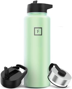 IRON °FLASK Sports Water Bottle - 40 Oz 3 Lids (Straw Lid), Leak Proof - Stainless Steel Gym & Bottles for Men, Women & Kids - Double Walled, Insulated Thermos - Mothers Day Gifts For Mom