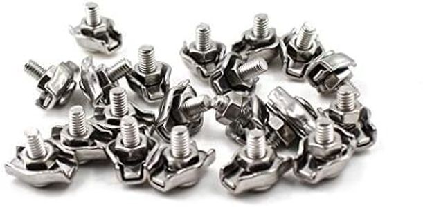 M3 304 Stainless Steel Bearing Simplex Single Bolt Wire Rope Clip Cable Clamps for Wire Cables(20PCS)