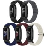 Bcuckood Compatible with Fitbit Inspire 3/Inpsire 2/Inspire/Inpsire HR/Ace 2/Ace 3 Bands, Elastic Adjustable Replacement Wristband Women Men Kids Stretchy Soft Sport Nylon Loop Straps