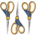 Westcott 8-Inch Titanium Non-Stick Straight Scissor, 3 Pack