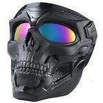 Airsoft Skull Mask Full Face Tactical Masks with PC Lens Eye Protection for Paintball Halloween Scary Masks,Motorcycle Goggles Racing Combat Tactical Military Goggles