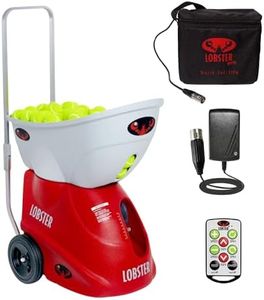 LOBSTER Sports Elite Two Tennis Ball Machine – Adjustable Ball Speed, Spin Control, Lob Elevation Switch, Horizontal Sweep, Triple Oscillation, Lightweight, with 10-Function Remote - External Battery