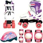 Sk8 Zone Girls Pink White Quad Skat