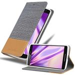 cadorabo Book Case works with Motorola MOTO X PLAY in LIGHT GREY BROWN - with Magnetic Closure, Stand Function and Card Slot - Wallet Etui Cover Pouch PU Leather Flip