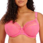 Elomi Women's Underwire Plunge Bra, Sheer, Wild Cherry, 44DD