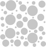 Set of 100 (Light Grey) Vinyl Wall Decals - Assorted Polka Dots Stickers - Removable Adhesive Safe on Smooth or Textured Walls - Round Circles - for Nursery, Kids Room, Bathroom Decor