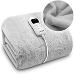 Dreamcatcher Faux Fur Heated Throw Electric Blanket, 160 x 130cm Heated Blanket Machine Washable Electric Throw Overblanket with 9HR Timer and 9x Control Heat Settings