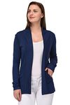 ESPRESSO Women's Rayon Collared Neck Cardigan With Pockets (ESP-3059-S_Navy Blue_S)