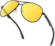 Night Driving Glasses for Men, Mens Polarized Pilot Night Vision Glasses,Upgraded Lightweight Metal Frame MOS1