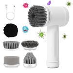 Bcuteu Power Spin Scrubber Cordless, Electric Spin Scrubber with 5 Replaceable Brush Heads, Handhold Electric Cleaning Brush Scrubber for Kitchen, Bathroom, Window, Floor, Cars, Sink, Bathtub and Wall