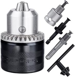 GANYEE 1.5-13mm Keyed Drill Chuck Adapter Kit 1/2"-20UNF with SDS-Plus Shank 1/4" Hex Shank 1/2" Socket Square Female Adapter fits Rotary hammer/Impact wrench/Impact Screwdriver