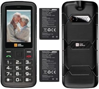 AGM M9 Basic Mobile Phone, 4G LTE Unlocked Dual SIM, 3 Card Slots/128GB TF Expand, Large Buttons & Font, Speed Dial, FM Radio & Flashlight, IP68 Waterproof/Drop-Proof/Dustproof, Extra Battery Included