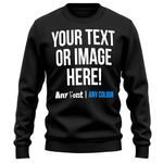 Purple Print House Mens Custom Sweatshirt Any Text Image Personalised Printed Workwear Uniform Company Logo Sweater Photo Jumper, XL, Black