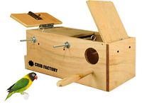 Crib factory African Love Birds Large Long Breeding Box|High-Qality Plywood|17 X 6 X 7 Inch,Brown