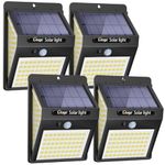 [4 Pack] 140LED Solar Security Lights Outdoor, Litogo Solar Motion Sensor Lights 270ºWide Angle Waterproof Solar Powered Durable Wall Lights Outside 3 Modes for Garden Fence Door Yard Garage Pathway