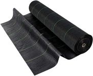 Garden Mile Heavy-Duty 2M x 50M Weed Control Black Fabric Membrane - 100GSM Polypropylene Corrosion Membrane - Artificial Grass Ground Sheet Landscape Barrier for Gardens, Patios, and Flower Beds