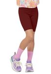 VAISHMA Kids Cotton Lycra Slim Fit Stretchable Girls Cycling Shorts || Shorties for Active wear||Exercise|Workout||Yoga||Gym||Cycle||Running (Pack of 1) Maroon