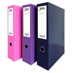 3 x Foolscap Box Files 75mm Spine Assorted Folders for Paperwork A4 Document Organiser File Box Folder Glossy Cover Metal Lockspring Clip & Improved Lid Clip Craft Storage Paper Organiser