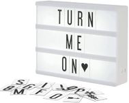 My Cinema Lightbox - Mini Cinema Lightbox, 8"x6" - Personalized Light Box Sign with 100 Letters, Numbers, & Symbols, USB cable included, white light box with letters