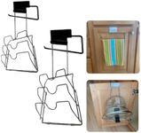 Evelots 2-in-1 Pot Lid Organizer with Towel Holder - 2 Pack, 3-Tier Cabinet Door Rack - Space-Saving Kitchen Organizer for Glass or Metal Pan Lids & Towels - Over the Door Design - Chrome