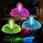 BlueFire Solar Lights Outdoor Garden Decor, Waterproof Solar Jellyfish Patio Lights 7 Color Changing Solar Garden Lights Outdoor Decor for Gardens Lawns Patios Wedding Party Birthday Holiday(3 Pack)