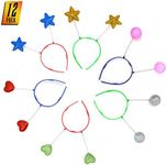 Skeleteen Glitter Antenna Head Boppers - Rainbow Shapes Novelty Headbands - 12 Pieces