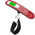 MYCARBON Luggage Scale Portable Digital Weight Scale for Travel Suitcase with Tare Function 110 Lb/ 50Kg Capacity (Red)