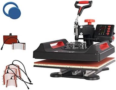 UKPRESS Heat Press Machine 8 in 1 38x38cm Sublimation Printing Swing Away 360 Degree for T Shirts Mug Hat Plate Cap Mouse Pads Dual Digital Control Multifunctional (Red)