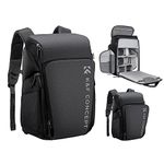 K&F Concept® Camera Backpack 25L Camera bags for photographers Large Capacity Camera Case with Raincover,15.6 Inch Laptop Compartment Compatible for Canon/Nikon/Sony/DJI Mavic Drone Backpack