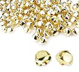 Augshy 50 Pieces Jingle Bells 4/5Inch Craft Bell Bulk for Christmas Home and Pet Decorations (Gold)