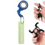 AUGEN Spinner Keychain Ninja Spinning Keychain with Luminescent Strip, Metal Spinner Finger Keychains Tip Relaxtion Portable Car or Bike Revolving Keychain for Boys, Men, Women (Blue)