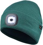 Etsfmoa Unisex Beanie with The Light Gifts for Men Dad Father USB Rechargeable Caps, Dark Teal