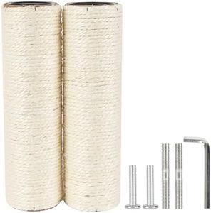 ECCIBOUN 7.4cm 2.91in Diameter Cat Tree Scratching Post Replacement Sisal Pole Parts for Cat Tower (M8, 9.84in/25cm)