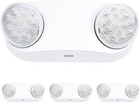 GRUENLICH LED Emergency Light with Battery Backup, 2 Adjustable Bug Eye Heads Lights, US Standard, AC 120-277V, Hardwired Commercial Emergency Exit Light for Business, 4-Pack