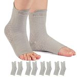 4 Pairs Functional socks for Neuropathy Socks Women Men Plantar Fasciitis Support Socks Toeless Compression Socks Ankle Support for Weak Sprained Ankle Brace Pain Relief Foot Support Brace (Grey, M)