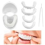 1 Pairs Instant Veneers Dentures, Whitening Cosmetic Temporary Tooth Set Fake False Teeth Clip in Veneers Teeth with Box, Snap on Veneers Teeth Top Bottom for Men Women regain Confident Smile